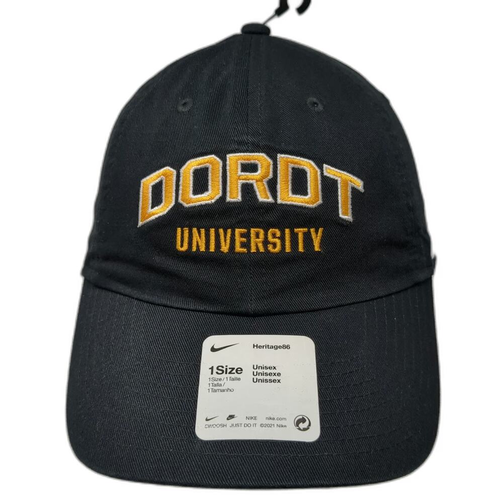Nike Baseball Cap Black One Size Heritage86 Slideback Dordt University Hat